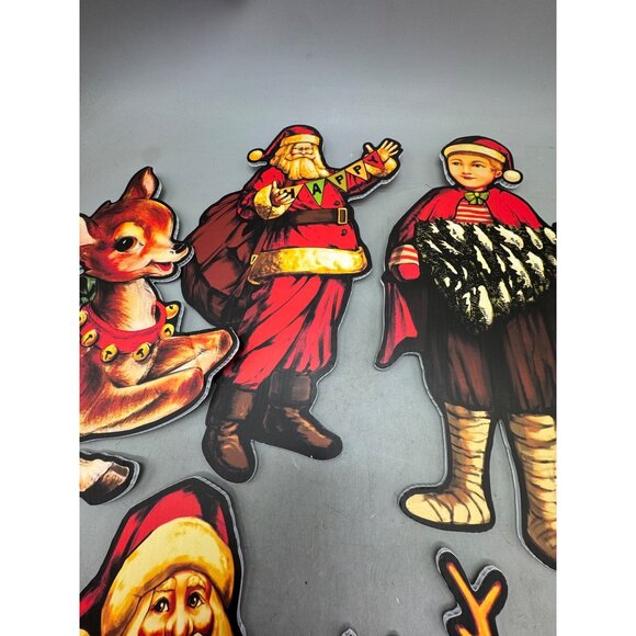 Christmas Yard Signs 8 Pieces Vintage Style 14" Tall With Prop Sticks READ - Picture 8 of 12